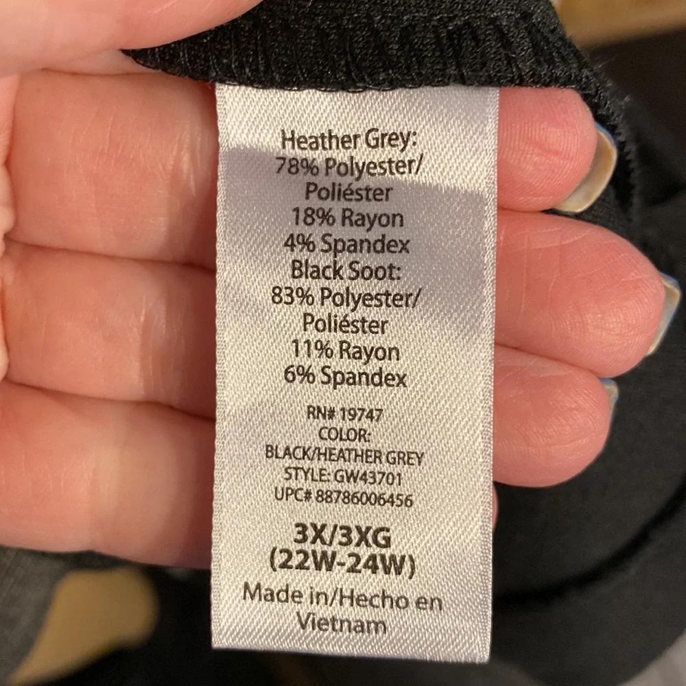 George 3X black and heather gray dress with back kick and long zipper in…